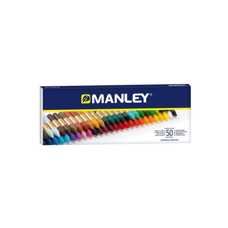 MANLEY ESTUCHE DE 50 CERAS BLANDAS 60MM COLORES SURTIDOS