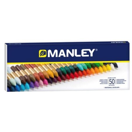 MANLEY ESTUCHE DE 50 CERAS BLANDAS 60MM COLORES SURTIDOS