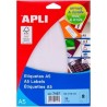 APLI ETIQUETAS ADHESIVAS 105X148MM MANUAL/IMPRESIÓN C/RECTOS 2 X 15H BLANCO