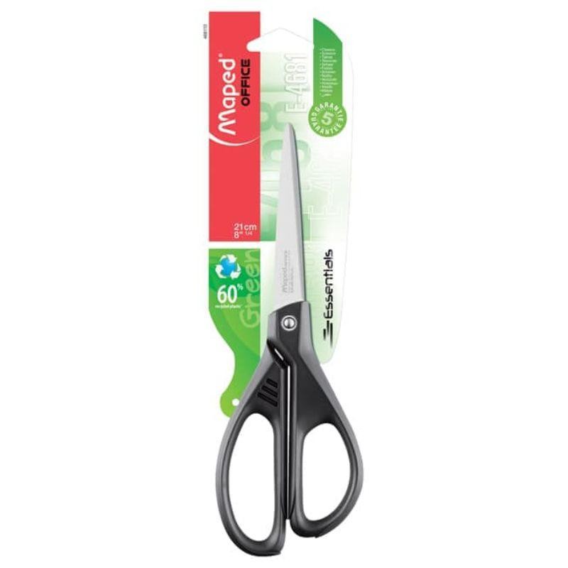 MAPED TIJERAS ESSENTIALS GREEN E4681 AMBIDIESTROS 21CM ASIMÉTRICAS NEGRO
