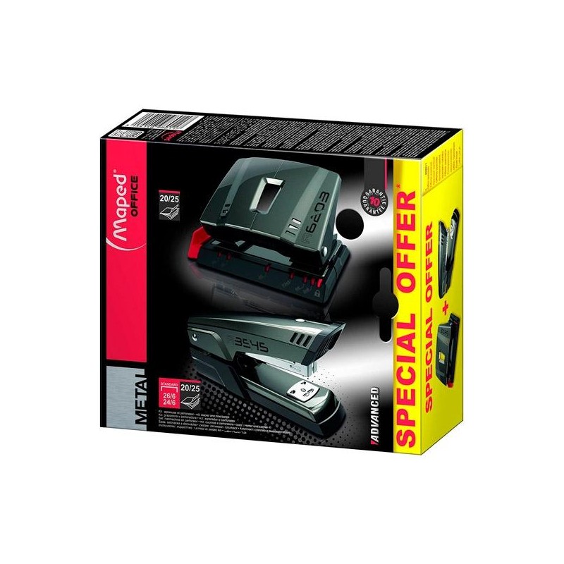 MAPED KIT DE GRAPADO AVANCED METAL GRAPADORA HALF + PERFORADORA 2 AGUJEROS 20/25 HOJAS