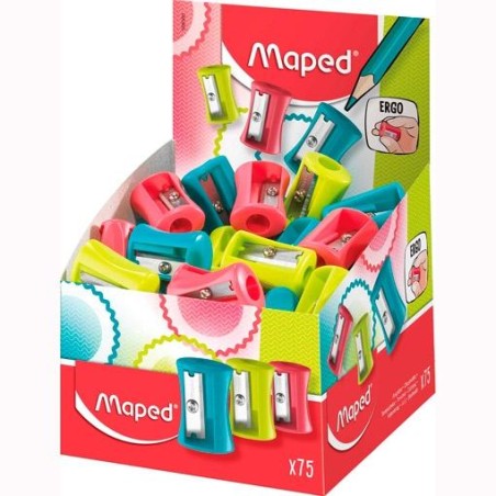 MAPED AFILALÁPICES VIVO 1 AGUJERO C/SURTIDOS CAJA EXPOSITORA DE 75U