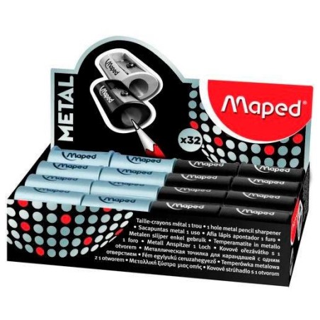 MAPED AFILALÁPICES SATELLITE 1 AGUJERO PLATA/NEGRO SURTIDOS EXPOSITOR 32U