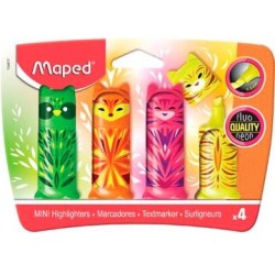 MAPED MARCADOR FLUORESCENTE MINI FRIENDS C/SURTIDOS ESTUCHE 4 UD