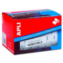 APLI ETIQUETAS REMOVIBLES PARA PRECIOS IMPRESAS "PVP" 16X22MM ESCRITURA MANUAL ROLLO DE 2520 BLANCO