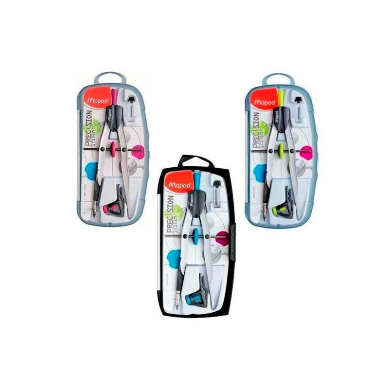 MAPED BIGOTERA GIGANTE DE METAL PRECISION SYSTEM C/ ADAPTADOR UNIVERSAL COLORES SURTIDOS