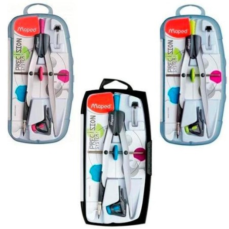 MAPED BIGOTERA GIGANTE DE METAL PRECISION SYSTEM C/ ADAPTADOR UNIVERSAL COLORES SURTIDOS