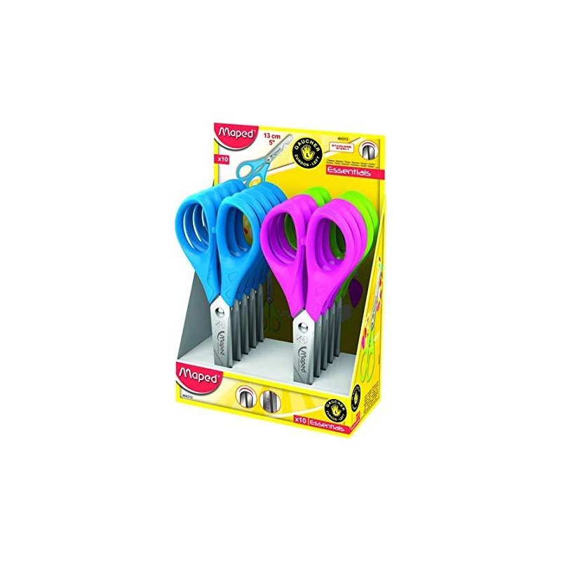 MAPED TIJERAS ESCOLARES 13CM ESSENTIALS ZURDOS SIMÉTRICAS C/SURTIDOS
