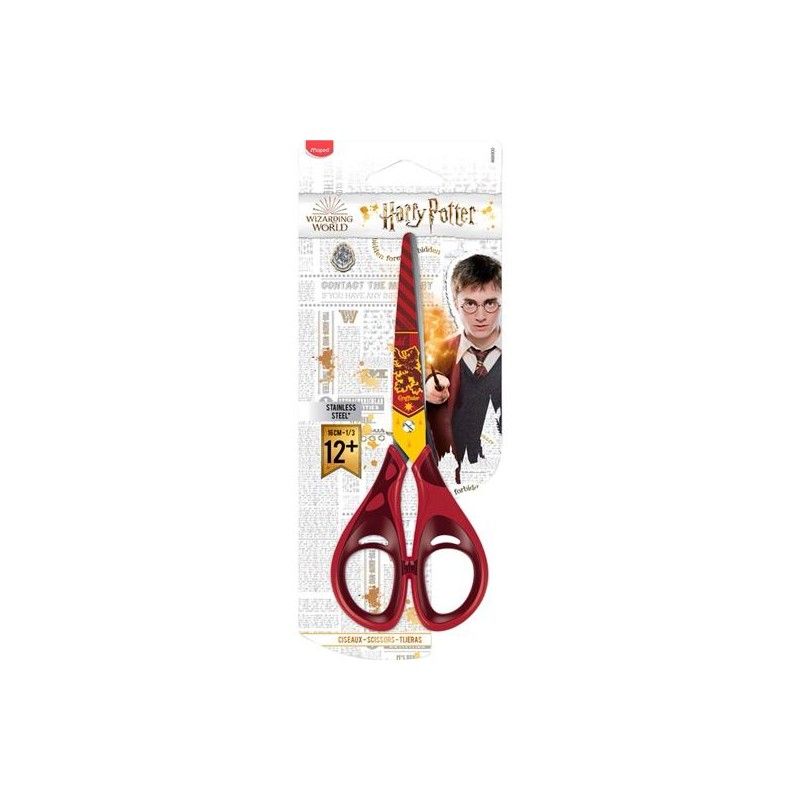 MAPED TIJERAS HARRY POTTER 16CM SIMÉTRICAS ROJO/GRANATE BLISTER