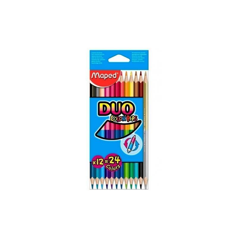 MAPED LÁPICES DE COLORES DUO COLOR´PEPS BICOLOR SURTIDOS ESTUCHE DE 12 UD