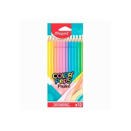 MAPED LÁPICES DE COLORES COLOR´PEPS PASTEL SURTIDOS ESTUCHE 12 UD