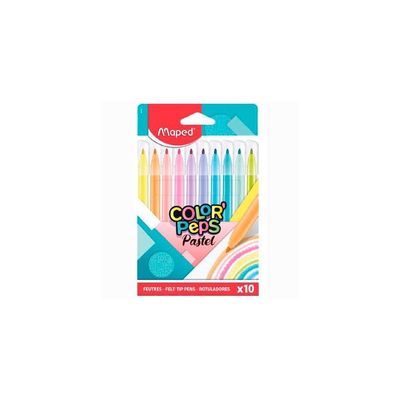 MAPED ROTULADORES COLOR´PEPS PASTEL ESTUCHE DE 10 C/SURTIDOS