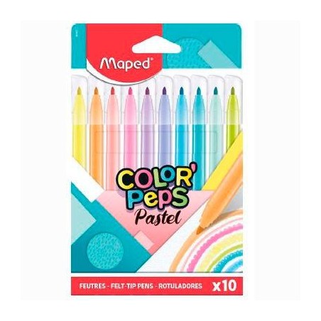 MAPED ROTULADORES COLOR´PEPS PASTEL ESTUCHE DE 10 C/SURTIDOS