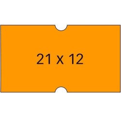 APLI ETIQUETAS PARA ETIQUETADORA DE PRECIOS 21X12MM C/RECTOS 6 ROLLOS DE 1000 NARANJA