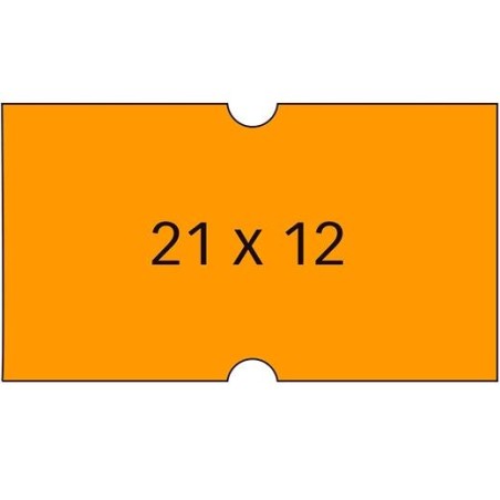 APLI ETIQUETAS PARA ETIQUETADORA DE PRECIOS 21X12MM C/RECTOS 6 ROLLOS DE 1000 NARANJA
