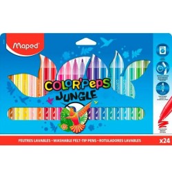 MAPED ROTULADORES COLOR´PEPS JUNGLE 2.0 ESTUCHE DE 24 C/SURTIDOS