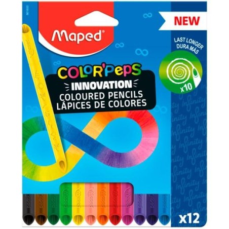 MAPED LÁPICES DE COLORES COLOR´PEPS INFINITY C/SURTIDOS ESTUCHE 12 UD