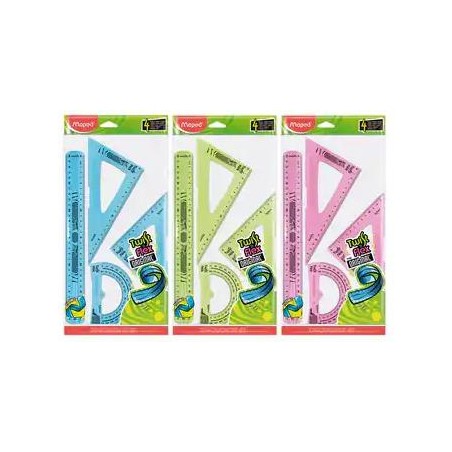 MAPED REGLAS TWIST´N FLEX MAXI 30CM COLORES SURTIDOS KIT DE 4 PIEZAS