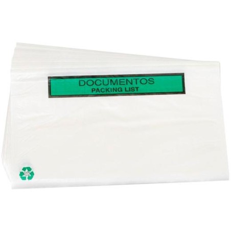 SOBRE DOCUMENTOS PACKING LIST 240X135 MM CAJA 100 UD 100% RECICLABLE