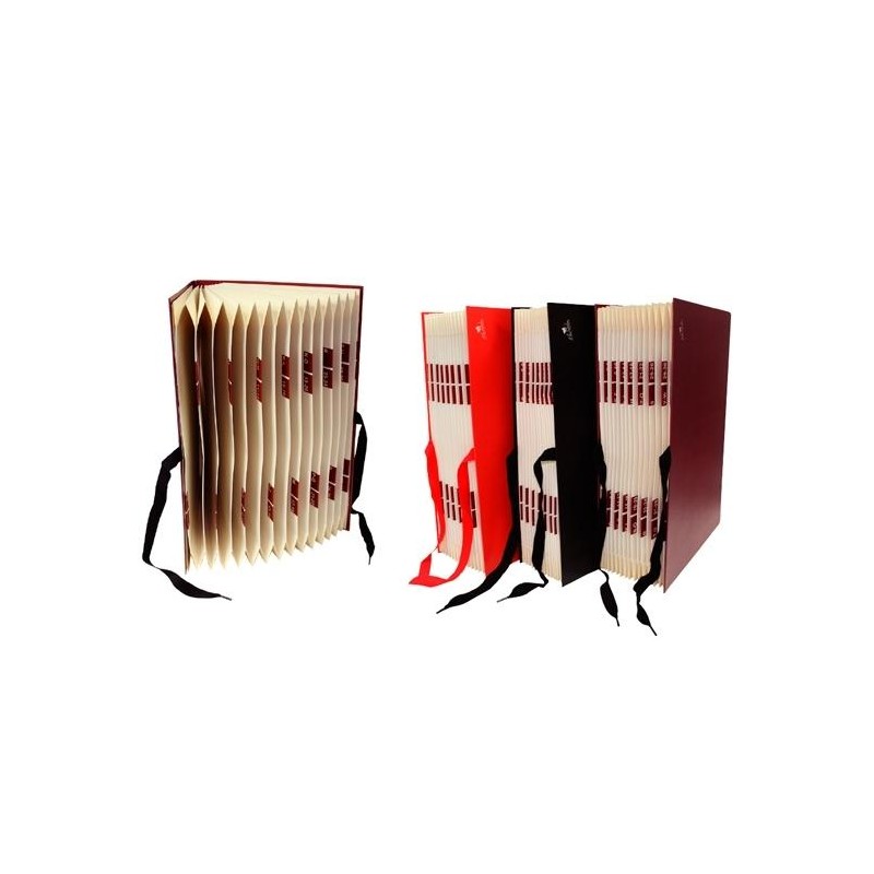 MARIOLA CARPETA FUELLE ACORDEÓN FOLIO A-Z/1-31 CARTÓN FORRADO GELTEX CIERRE C/ CINTA NEGRO