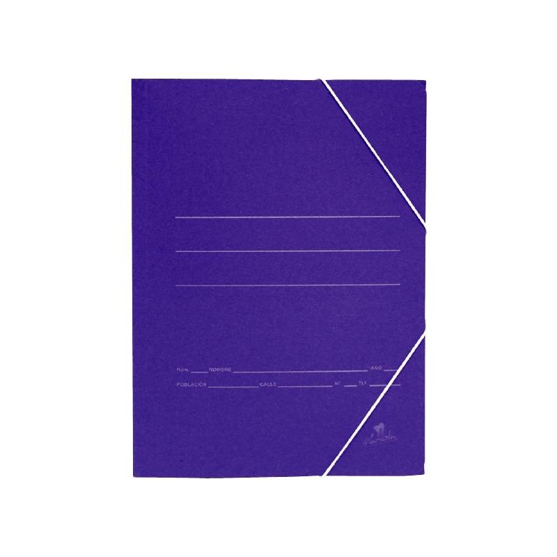 MARIOLA CARPETA CARTÓN BÁSICA 500GR GOMAS SOLAPA FOLIO 34X25CM CARTÓN MATE AZUL -20U-