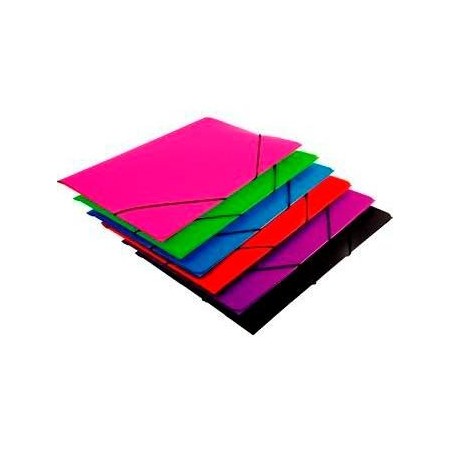 MARIOLA CARPETA CON GOMAS POLIPROPILENO 450 MICRAS SOLAPA FOLIO COLORES SURTIDOS