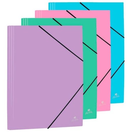 MARIOLA CARPETA CON GOMAS Y SOLAPAS FOLIO POLIPROPILENO 450 MICRAS C/SURTIDOS PASTEL