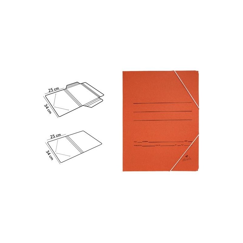 MARIOLA CARPETA CARTÓN 500 GR SOLAPA GOMAS FOLIO CUERO MATE -20U-