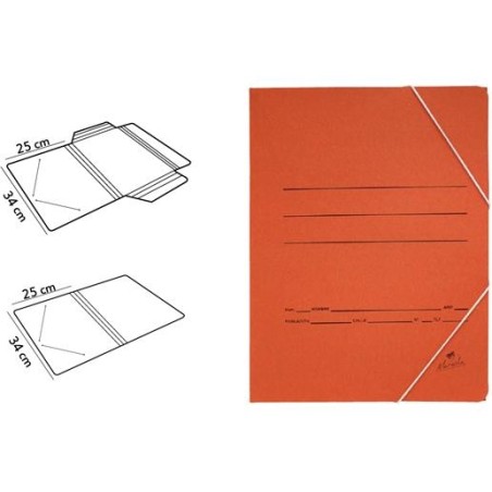 MARIOLA CARPETA CARTÓN 500 GR SOLAPA GOMAS FOLIO CUERO MATE -20U-