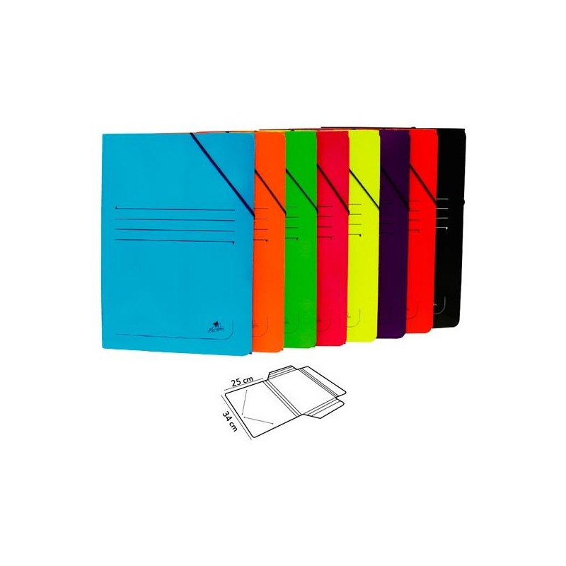 MARIOLA CARPETA CON GOMAS SOLAPA FOLIO CARTÓN PLASTIFICADO BRILLO C/SURTIDOS