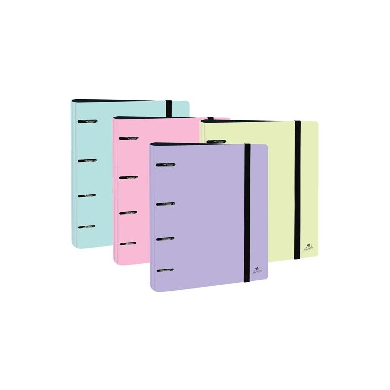 MARIOLA CARPEBLOCK ANILLAS MIXTAS 4X40MM CARTÓN FORRADO PLASTIFICADO MATE SURTIDO PASTEL