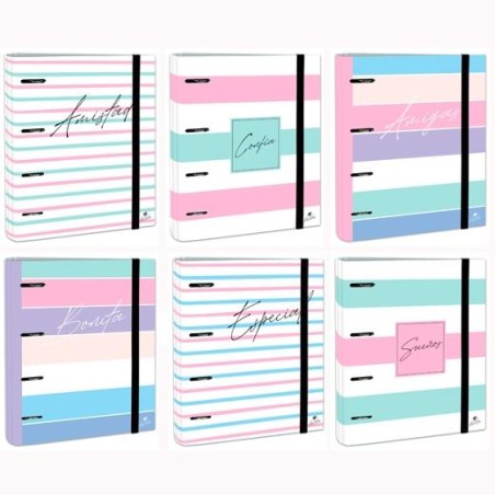 MARIOLA CARPETA ANILLAS MIXTAS 4X40MM CARPEBLOCK C/RECAMBIO 100H C/GOMA CARTÓN FORRADO DISEÑOS SURTIDOS