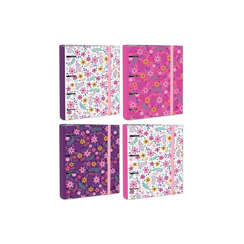 MARIOLA CARPETA ANILLAS MIXTAS 4X40MM CARPEBLOCK C/RECAMBIO 100H C/GOMA 4 DISEÑOS SURTIDOS INSTI Nº4