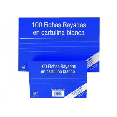 MARIOLA FICHA RAYADA 125X75MM CARTULINA 180GR BLANCO PAQUETE DE 100 Nº2