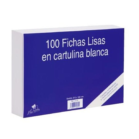 MARIOLA FICHA LISA 150X100MM CARTULINA 180GR BLANCO PAQUETE DE 100