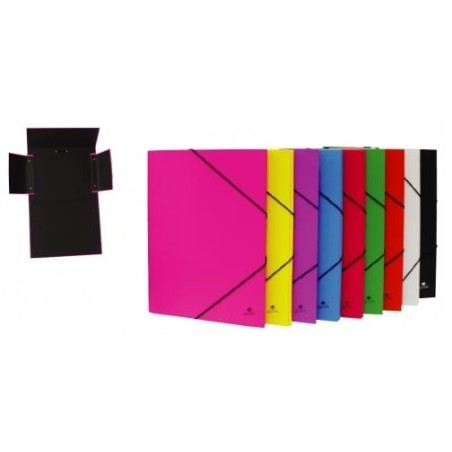 MARIOLA CARPETA CON GOMAS 3 SOLAPAS FOLIO CARTÓN FORRADO PLASTIFICADO SURTIDOS