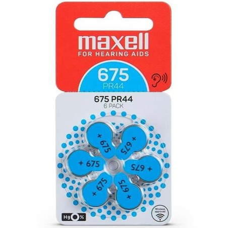 MAXELL BATERIAS DE AIRE DE ZINC 1,45V - PR44 675 PACK 6 UD