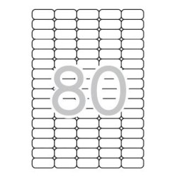 APLI ETIQUETAS ADHESIVAS 35,6X16,9MM A4 INKJET/LÁSER C/ROMOS 80 X 25H BLANCO