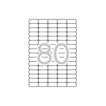 APLI ETIQUETAS ADHESIVAS 35,6X16,9MM A4 INKJET/LÁSER C/ROMOS 80 X 25H BLANCO