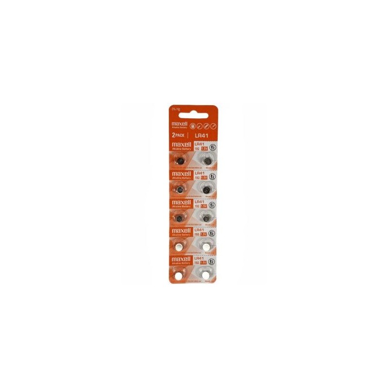 MAXELL PILAS PLANAS ALCALINAS 1,5V LIBRE DE MERCURIO - LR41 192 AG3 392 BLISTER 10U