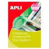 APLI PACK 10 HOJAS TRANSPARENCIAS AUTOADHESIVAS A4 SIN BANDA PARA INKJET