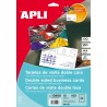 APLI TARJETAS VISITA DOBLE CARA BLANCO PARA INKJET, LÁSER Y FOTOCOPIADORAS / 210 X 297MM / MICROPERFORADO 250GR 10 HOJAS