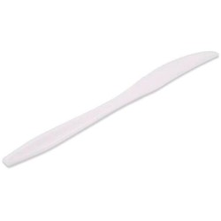 CUCHILLO GRANDE REUTILIZABLE 16,5CM PACK DE 20 BLANCO