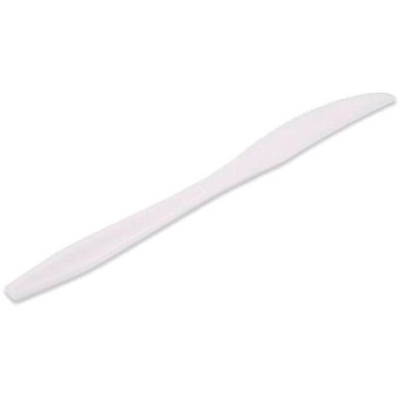 CUCHILLO GRANDE REUTILIZABLE 16,5CM PACK DE 20 BLANCO