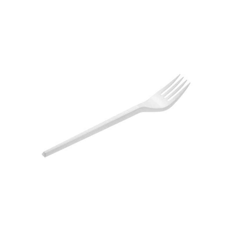 TENEDOR GRANDE REUTILIZABLE 16,5CM PACK DE 20 BLANCO