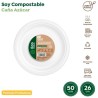 MAXI PRODUCTS PLATO LLANO COMPOSTABLE Ø26CM CAÑA DE AZÚCAR BLANCO PACK 50 UD