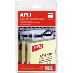 APLI COLGADORES AUTOADHESIVOS 34X48MM PACK 100U PLÁSTICO TRANSPARENTE
