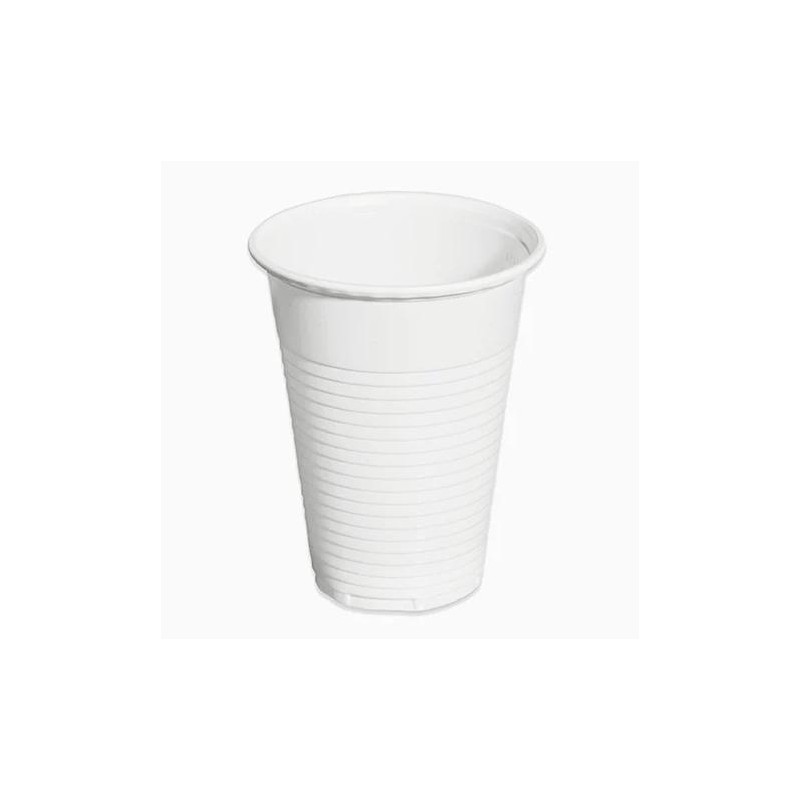 MAXI PRODUCTS VASO IRROMPIBLE 220CC PLÁSTICO BLANCO - PACK 100 UND -