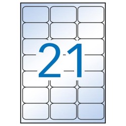 APLI ETIQUETAS ADHESIVAS 63,5X38,1MM INKJET C/ROMOS 21 X 10H TRANSPARENTE