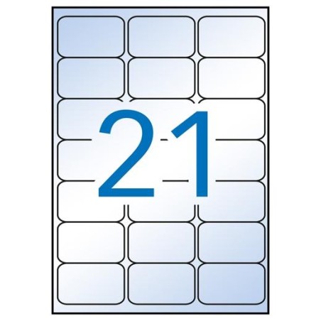 APLI ETIQUETAS ADHESIVAS 63,5X38,1MM INKJET C/ROMOS 21 X 10H TRANSPARENTE